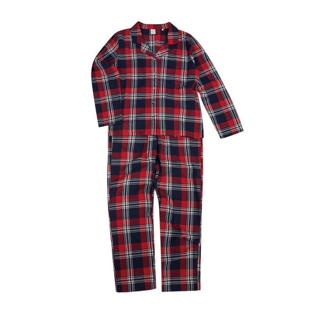 SF Womens/Ladies Tartan Pajama Set / Red/Navy Check